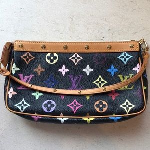 Authentic Louis Vuitton Black Multicolore Pochette